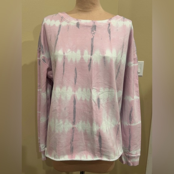 Kut From The Kloth Pink Tie Dye Crewneck Sweatshirt Lounge Casual Size Medium - Picture 1 of 6